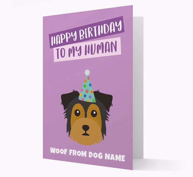 Personalized 'Happy Birthday To My Human' Card with {breedCommonName} Icon